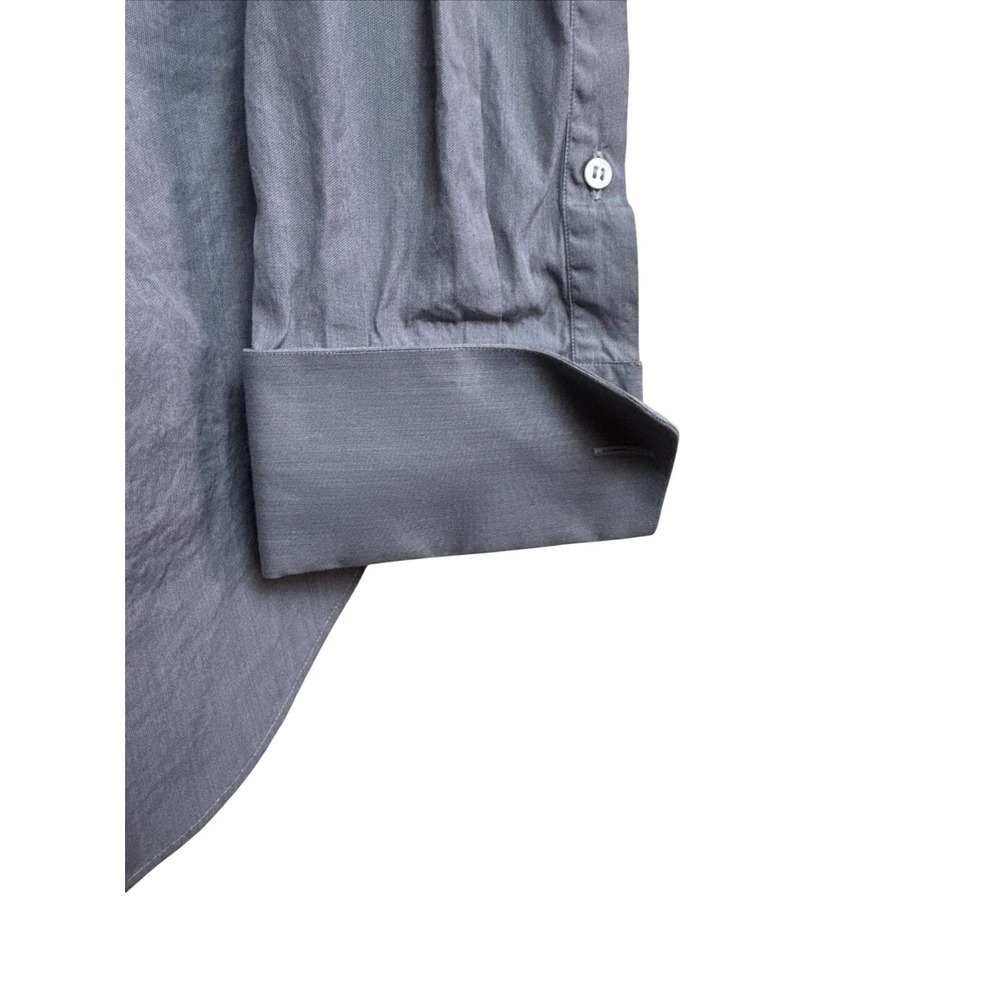 Brioni Bergdorf Goodman Mens Grey Cotton Bodysuit Dress Shirt French Cuff 43 17 - Picture 4 of 7
